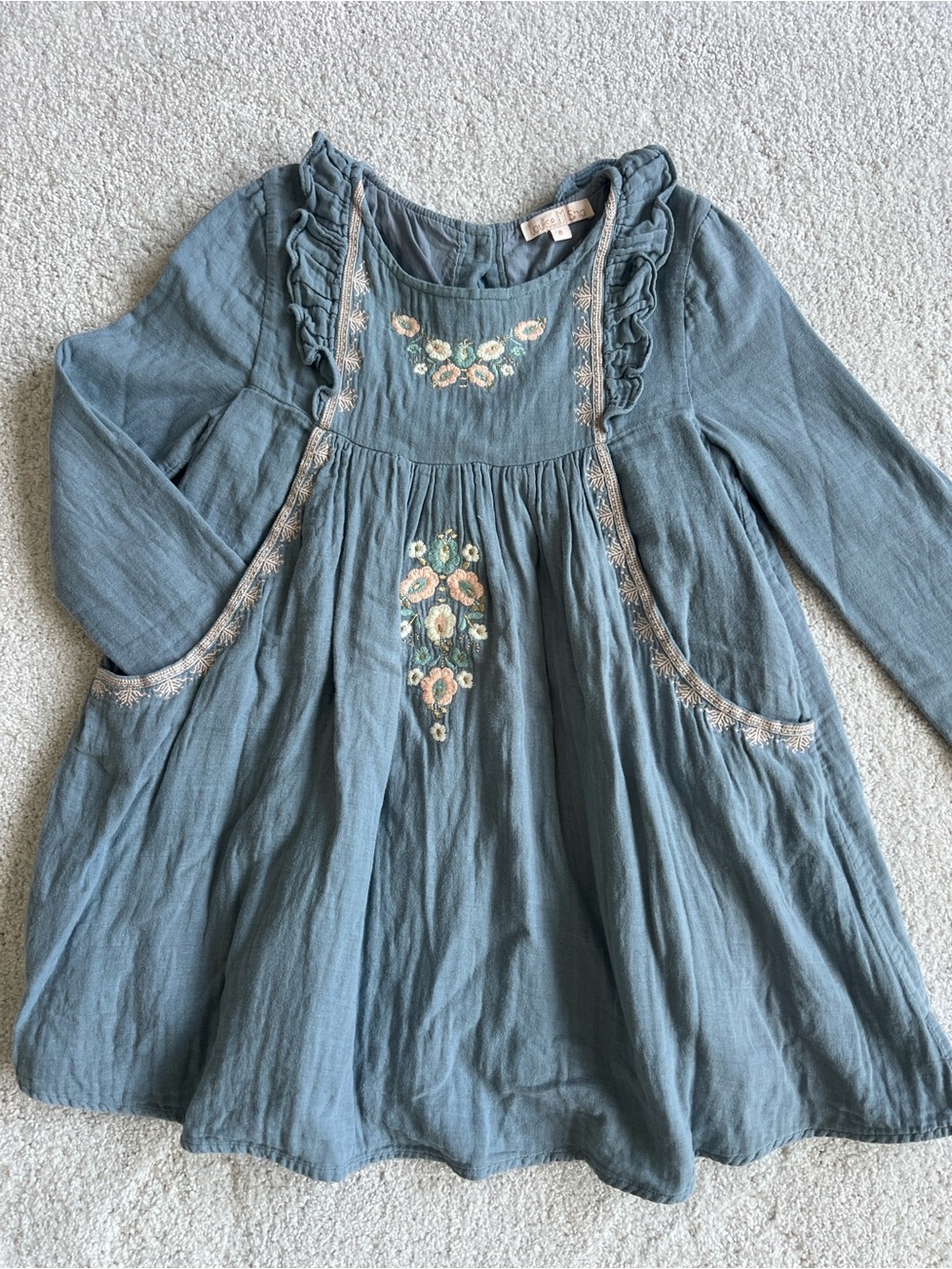 Louise Misha Girls’ Misloka Dress - Storm blue - size 8